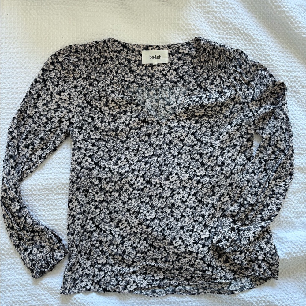 ba&sh floral print long sleeve top